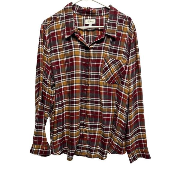 Lucky Brand XL Ultra Soft Women Plaid Button Up Flannel Viscose 2023 - Picture 1 of 9